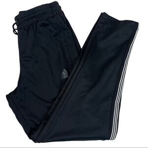 Adidas 3 Stripe Track Pant Drawstring Waist with Button and Mesh Detail Black S